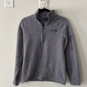 Patagonia Purple and Gray Zip Up Sweater
